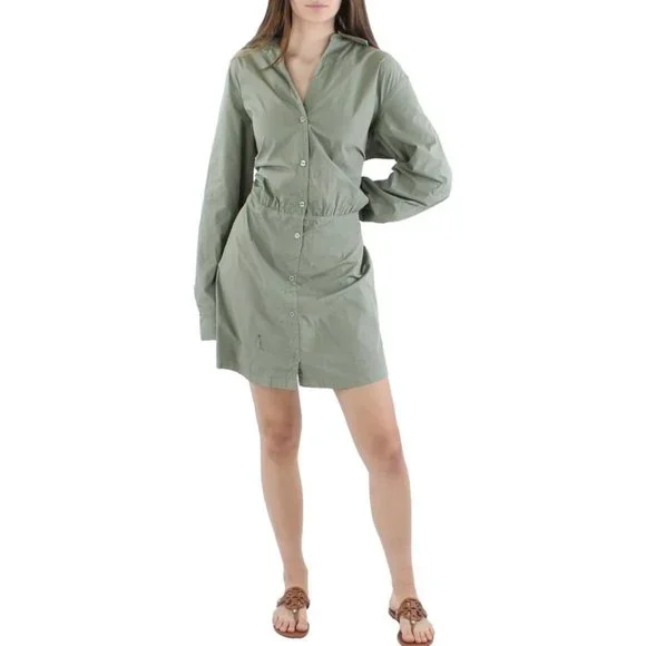 Monrow | Dresses | Monrow Womens Poplin Collared Midi Shirtdress Laurel  Green Size S New | Poshmark